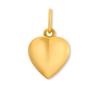 Lola Puffy Heart Pendant - Gold - Lola
