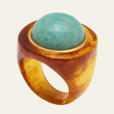 Lucas Jack Resin Ring Round- Tortoise/Amazonite - Lucas Jack