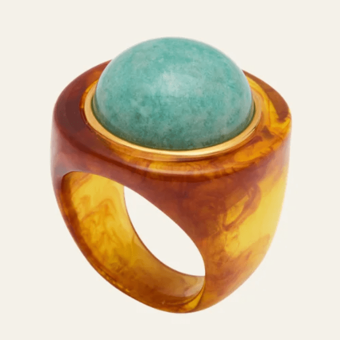Lucas Jack Resin Ring Round- Tortoise/Amazonite - Lucas Jack