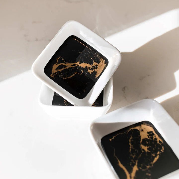 Lynn & Liana Resin Accented Ceramic Dipping Bowls - Lynn & Liana