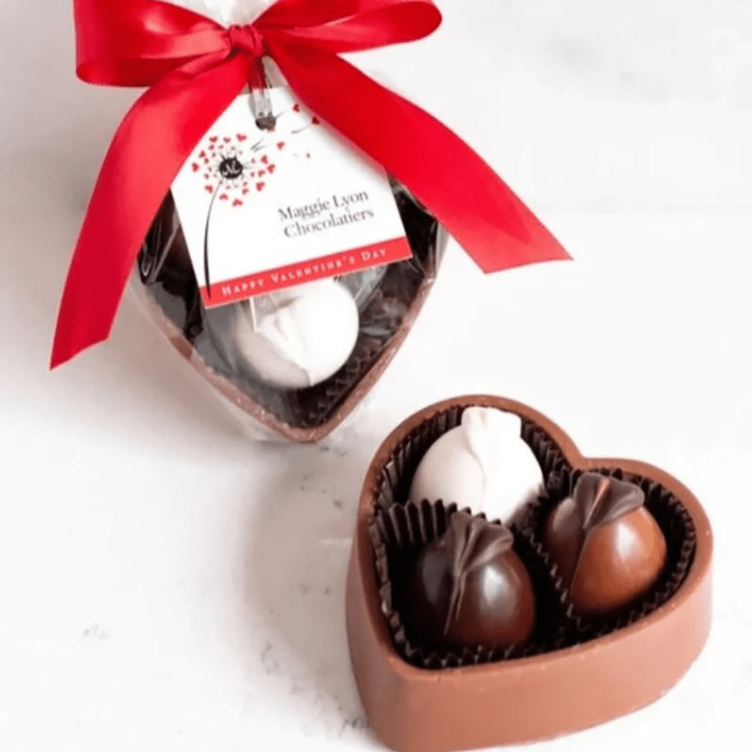 Maggie Lyon Milk Chocolate Heart w/Truffles - Maggie Lyon Chocolatiers