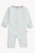 Magnetic Me Organic Cotton Embroidered Coverall - Blue Stripe - Magnetic Me