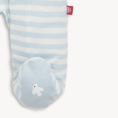 Magnetic Me Organic Cotton Footie Blue Stripe - Magnetic Me