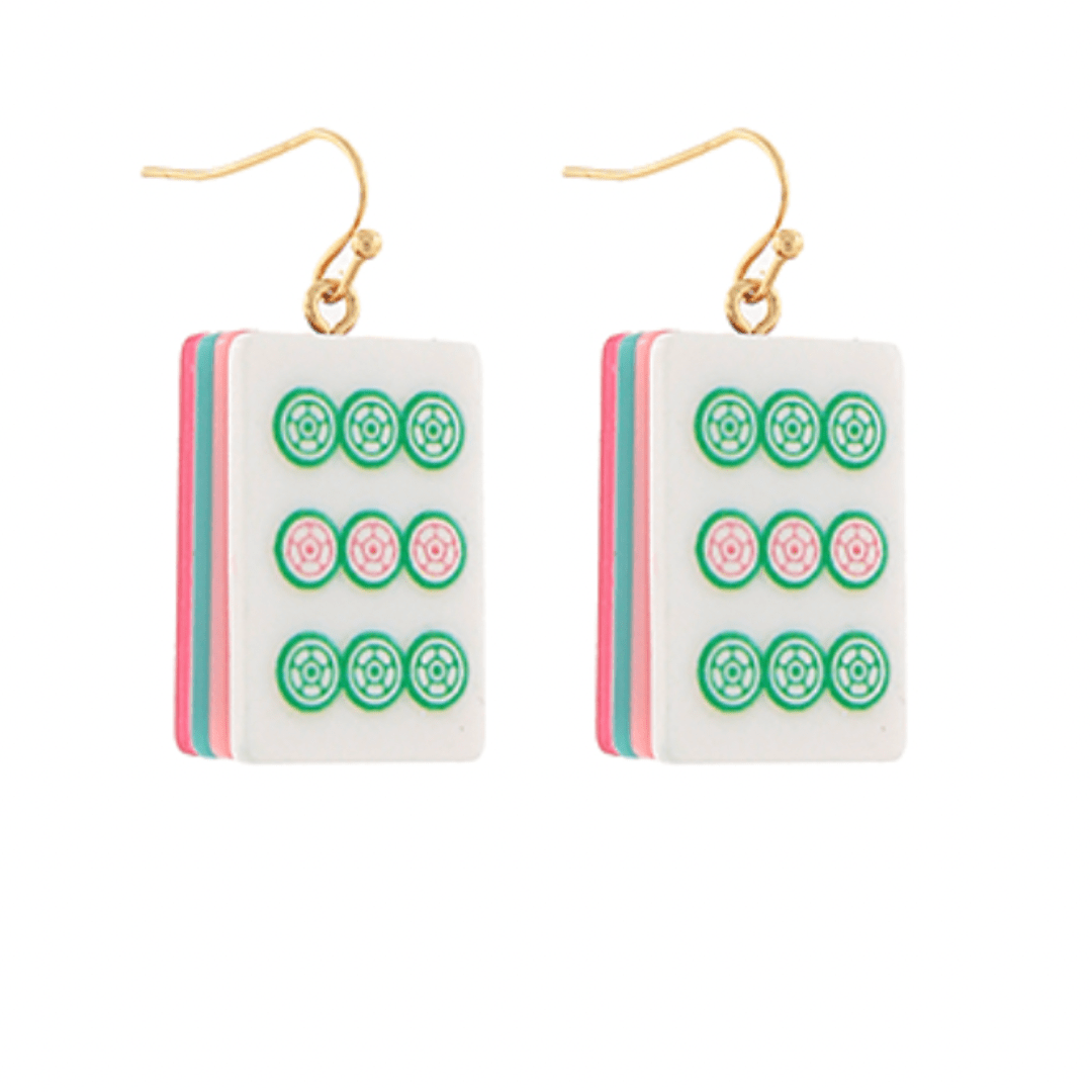 Mahjong Dangle Earrings - Golden Stella