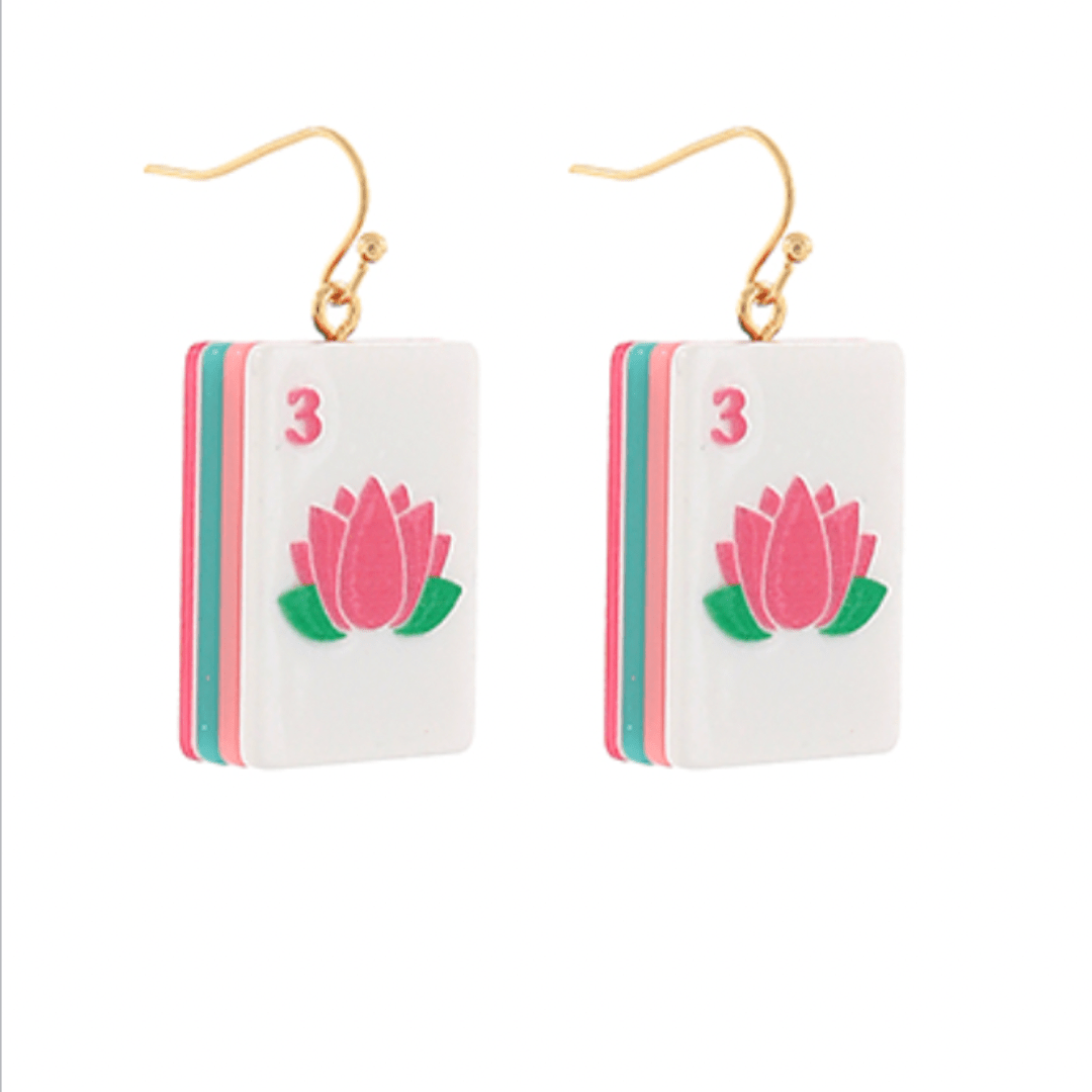 Mahjong Dangle Earrings - Golden Stella