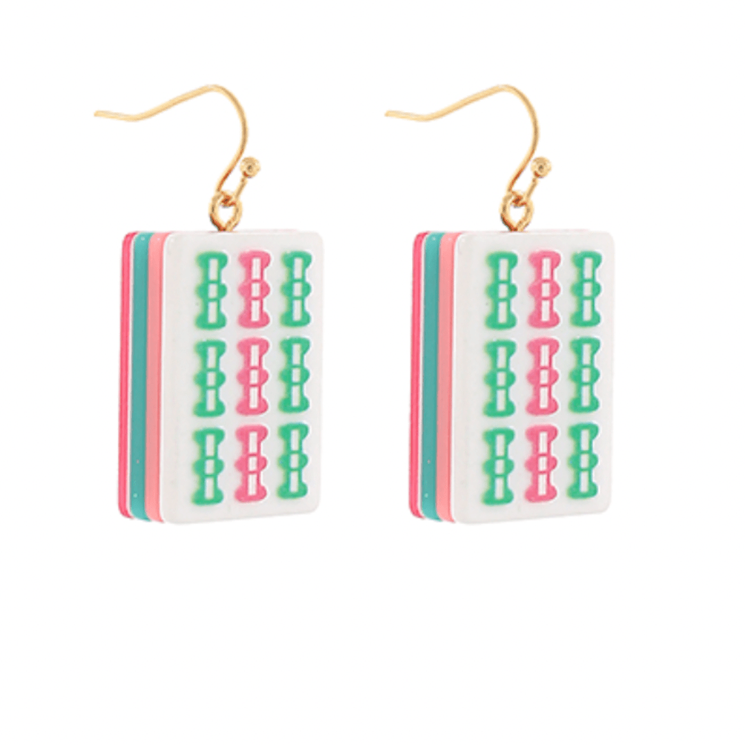 Mahjong Dangle Earrings - Golden Stella