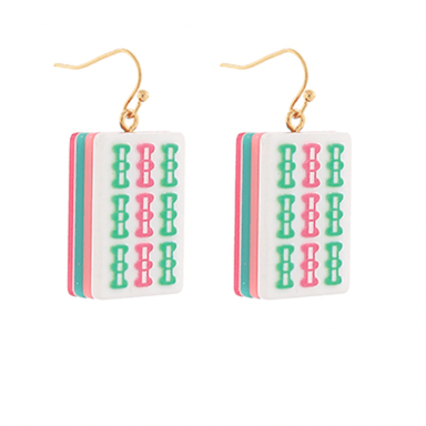 Mahjong Dangle Earrings - Golden Stella