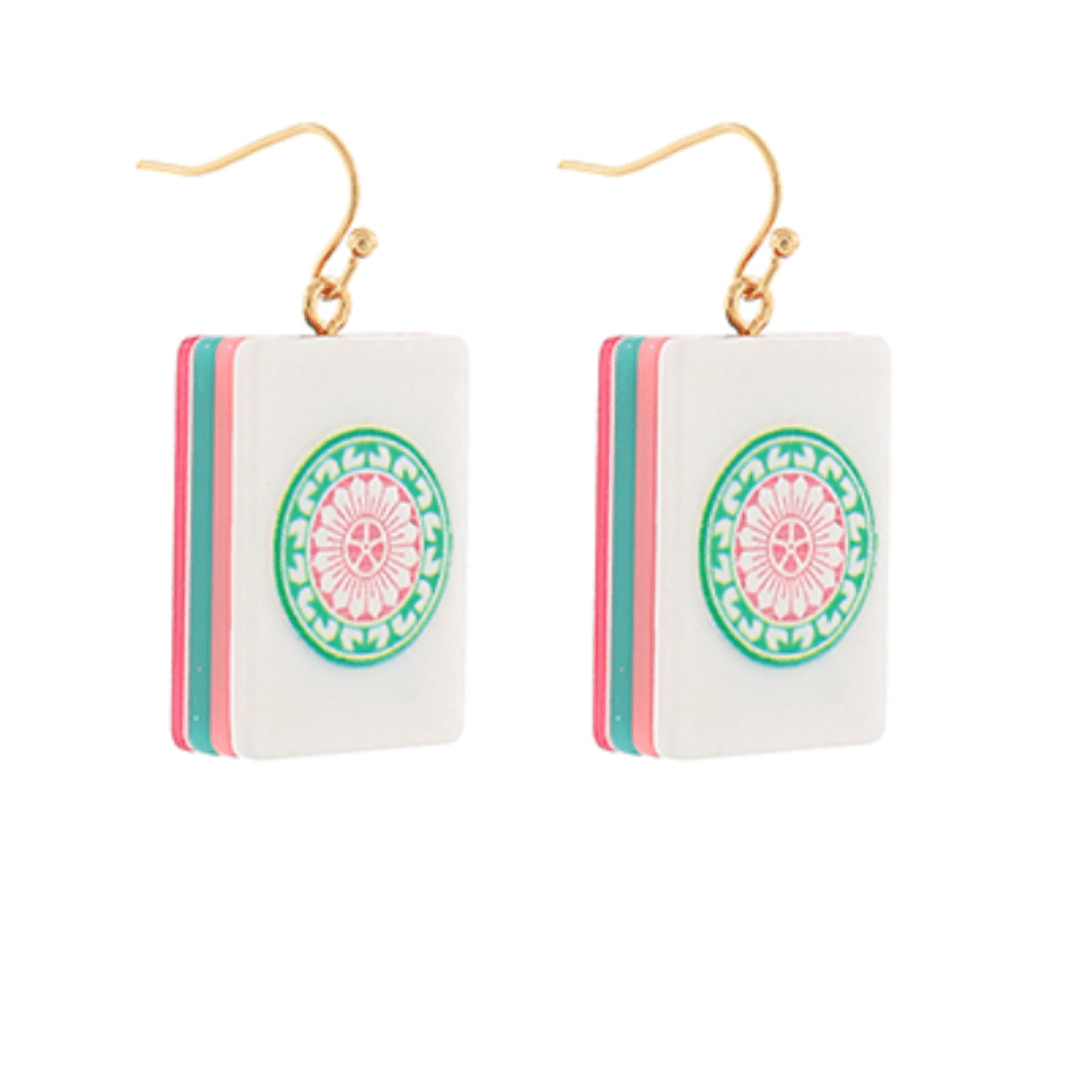Mahjong Dangle Earrings - Golden Stella