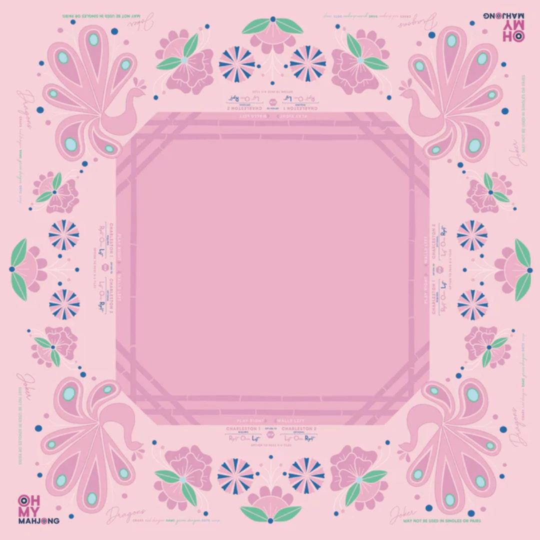 Mahjong Mat - Birdie Pink - Oh My Mahjong
