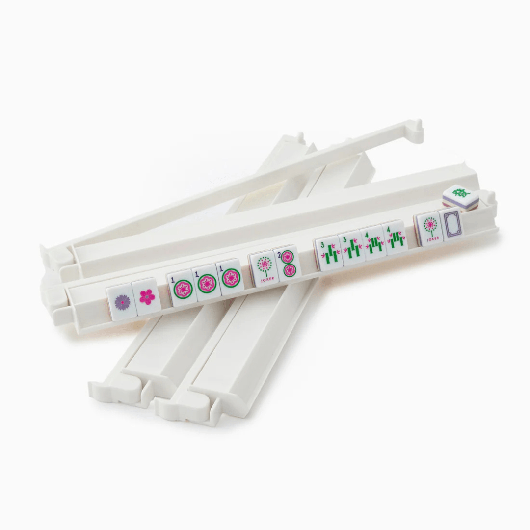 Mahjong Rack & Pusher Set - White - Oh My Mahjong