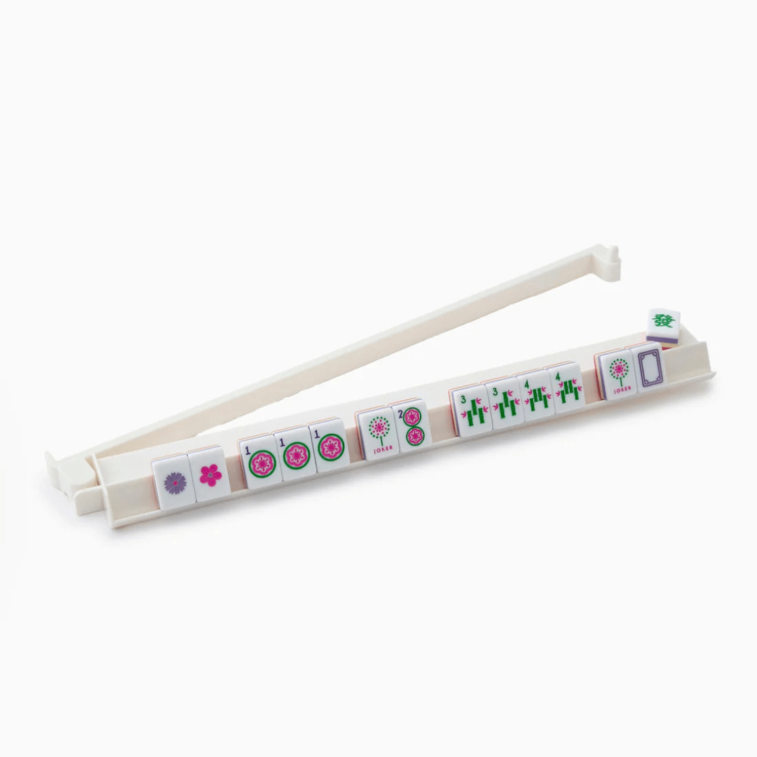 Mahjong Rack & Pusher Set - White - Oh My Mahjong