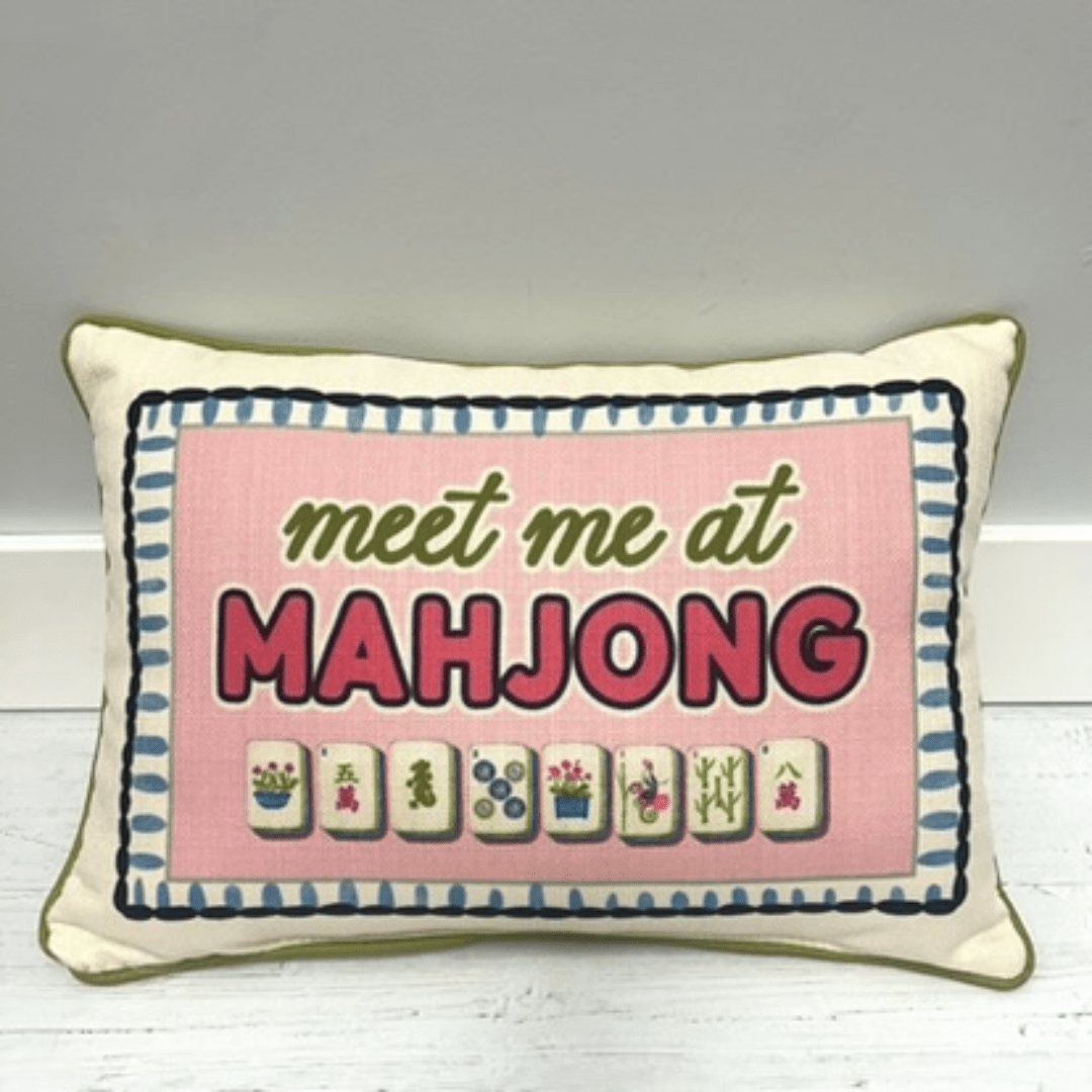 Meet Me at Mahjong Pillow - Little Birdie