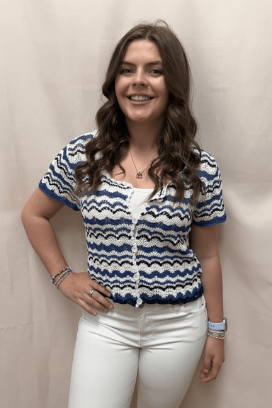 Molly Bracken Blue Striped Cardigan - Molly Bracken