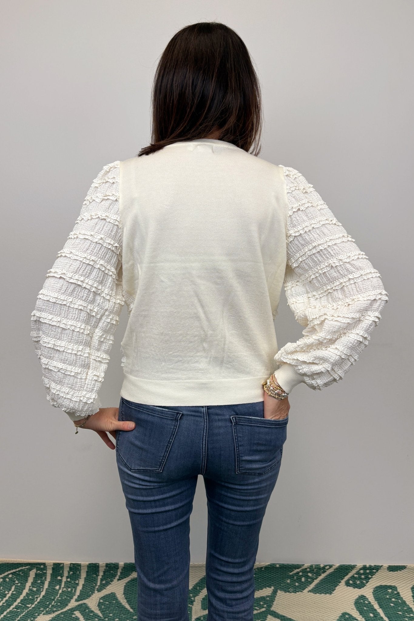 Molly Bracken Solid Knit Sweater - Off White - Molly Bracken