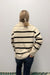 Molly Bracken Striped Collared Sweater - Off White/Black - Molly Bracken