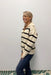 Molly Bracken Striped Collared Sweater - Off White/Black - Molly Bracken