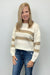 Molly Bracken Striped Knitted Sweater - Off White/Beige - Molly Bracken