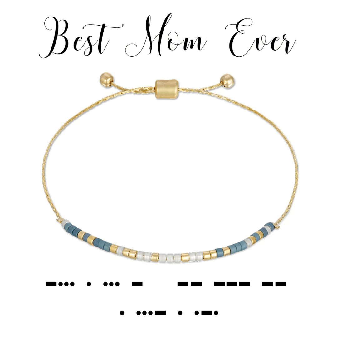 Morse Code Beaded - Best Mom Ever - Dot & Dash Designs