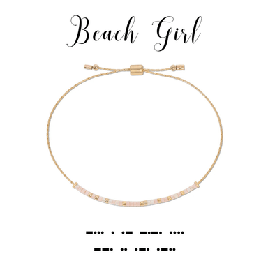 Morse Code Beaded Bracelet - Beach Girl - Dot & Dash Designs