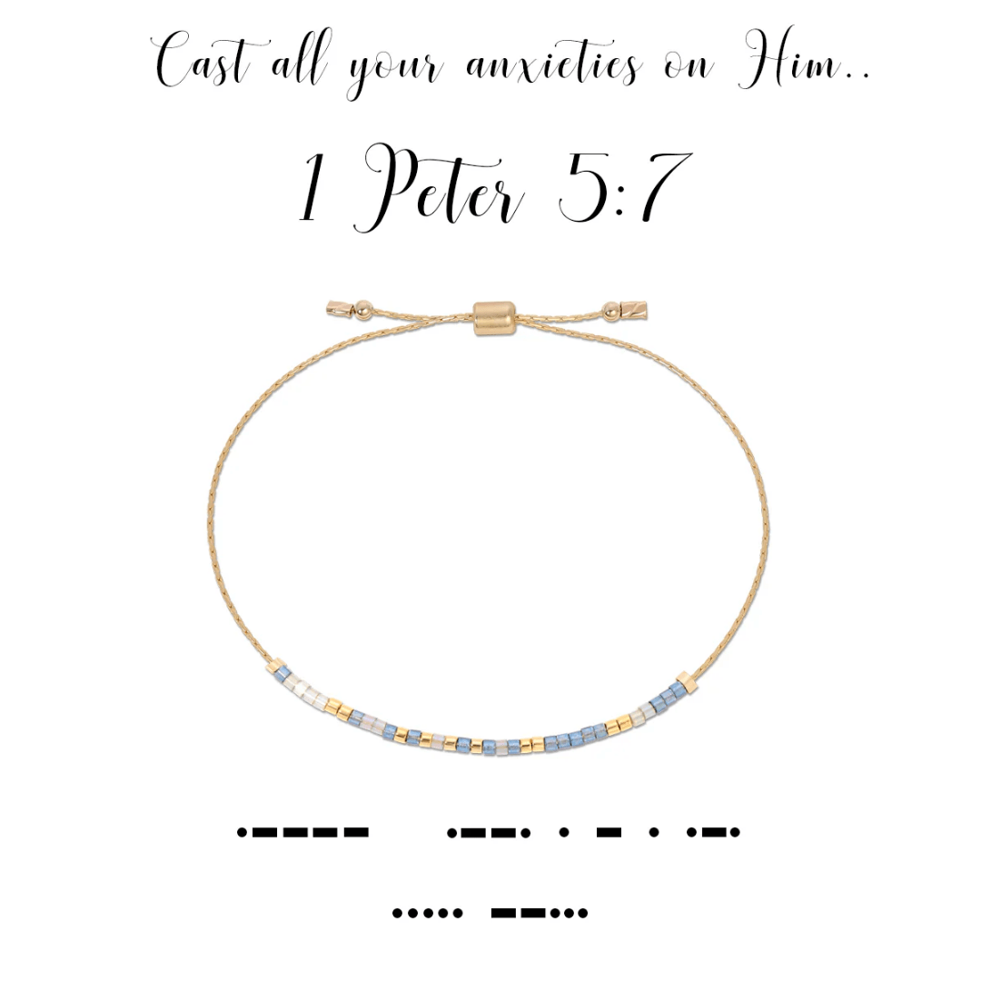 Morse Code Bracelet - 1 Peter 5:7 - Dot & Dash Designs