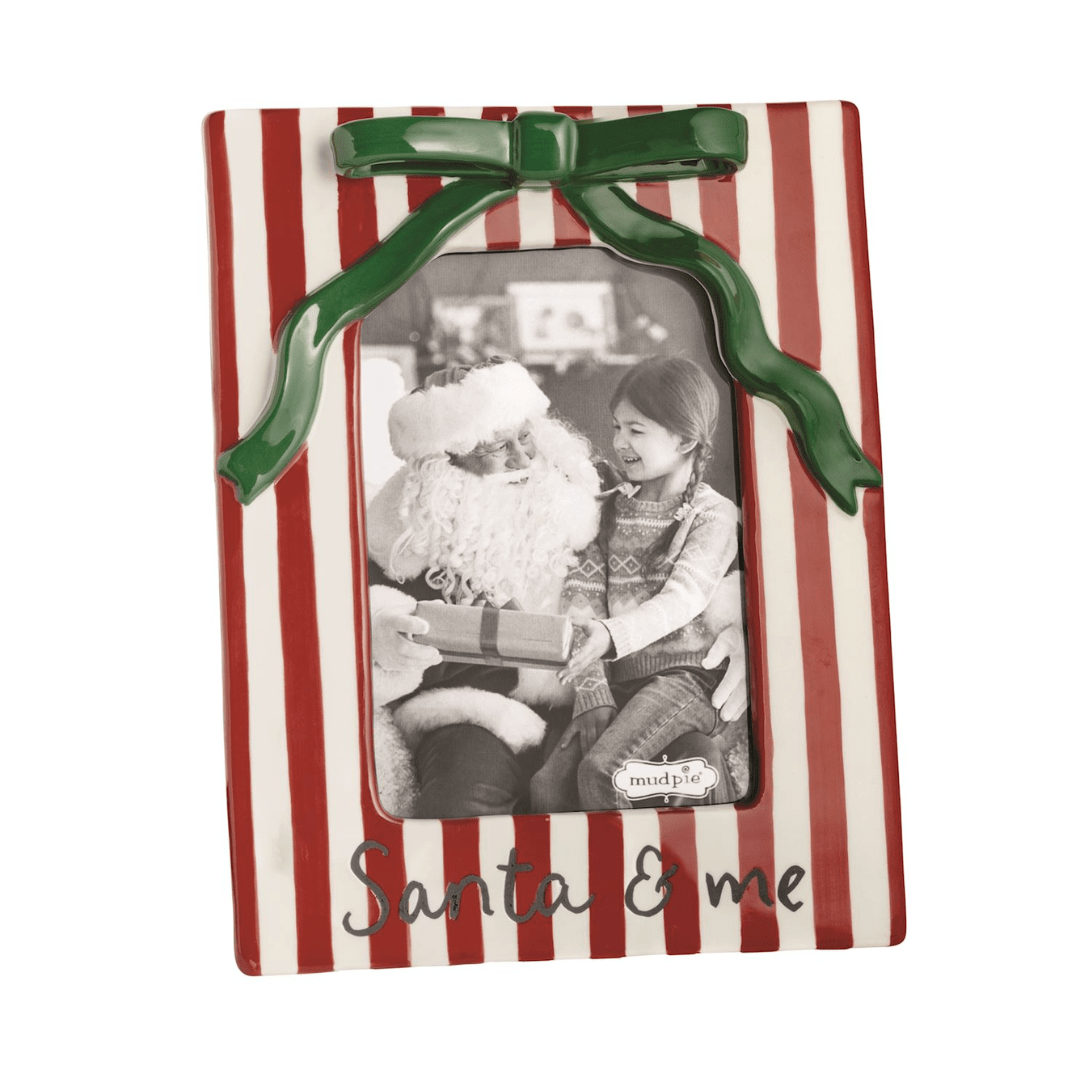 Mud Pie Ceramic Xmas Bow Frame - Mud Pie