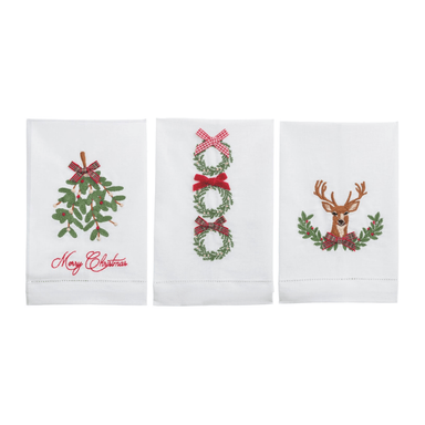Mud Pie Christmas Embroidered Towels - Mud Pie