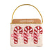 Needlepoint gift card pouch with candy cane design