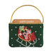 Needlepoint gift card pouch with sleigh design