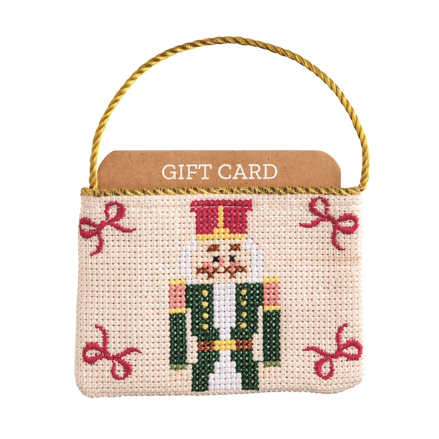 Mud Pie Christmas Needlepoint Gift Card Pouch - Mud Pie