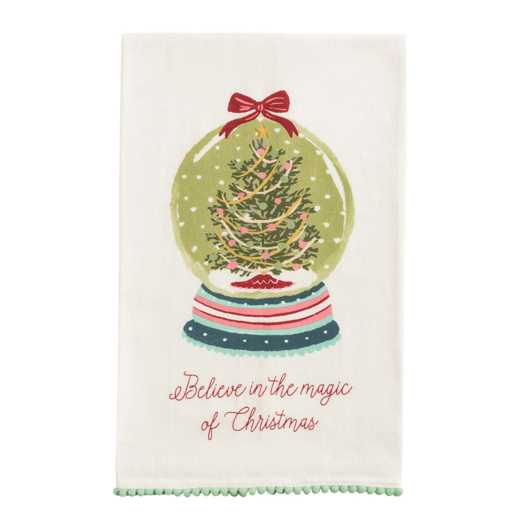 Mud Pie Christmas Pom Trim Towel - Mud Pie