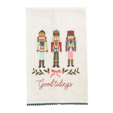 Mud Pie Christmas Pom Trim Towel - Mud Pie