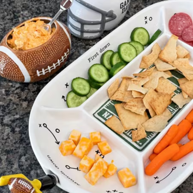 Mud Pie Divided Football Field Platter Set - Mud Pie
