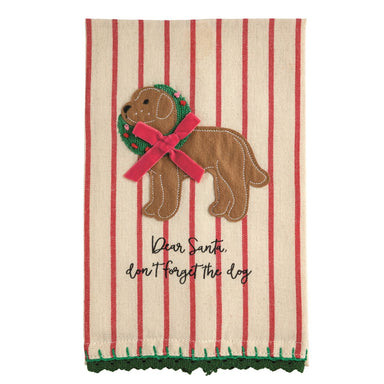 Mud Pie Dog Christmas Applique Towel - Mud Pie