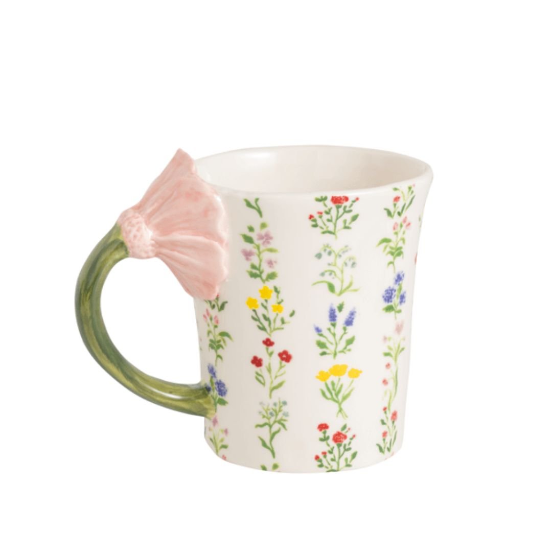 Mud Pie Flower Handle Mug - Mud Pie