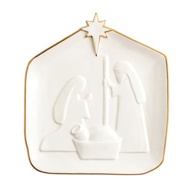 Mud Pie Gold Edge Nativity Platter - Mud Pie