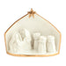 White stoneware Nativity scene with gold edge