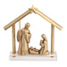 Gold and cream Nativity scene on a clear acrylic base
