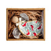 Patterned oyster shell angel ornament in a gift box