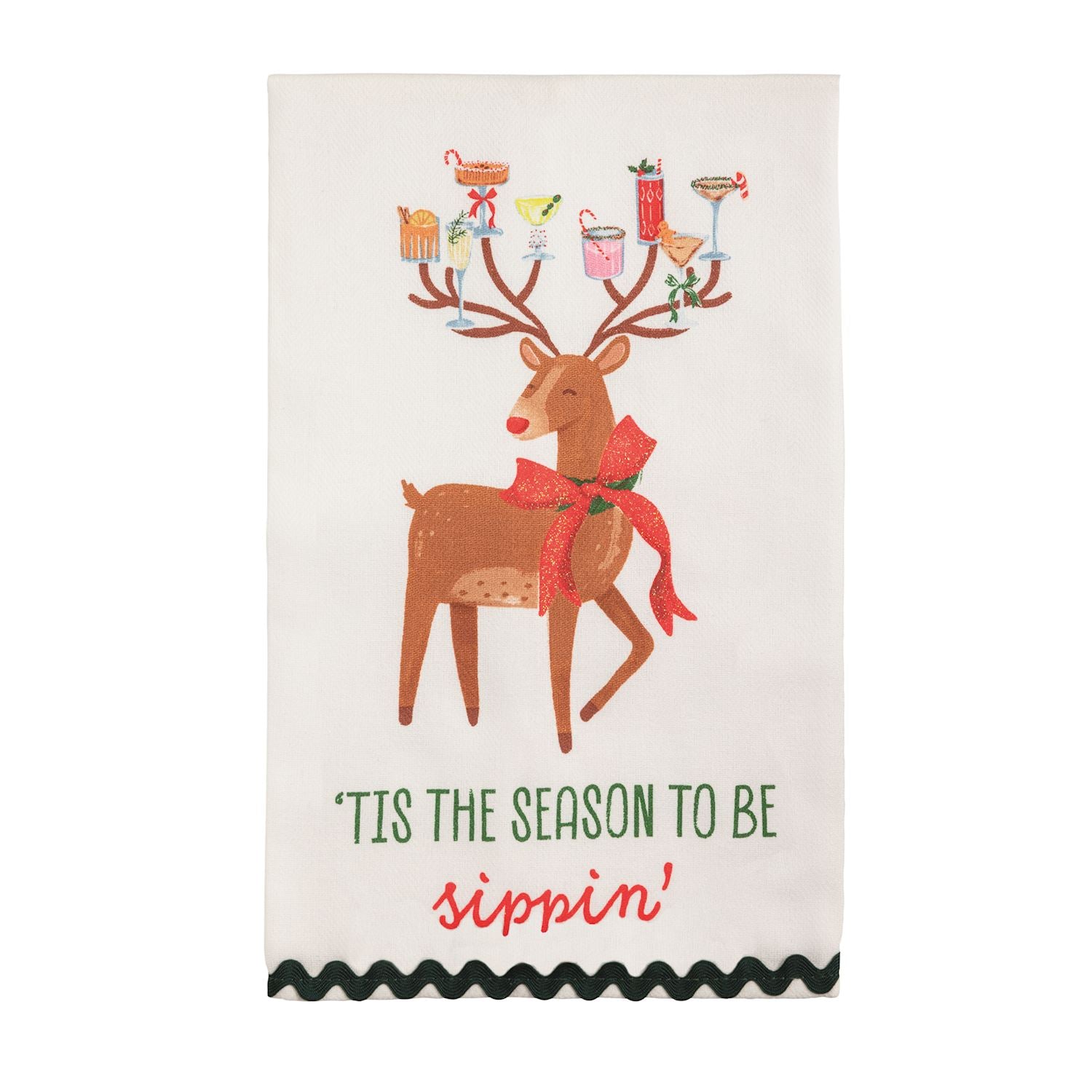 Cotton hand towel with Tis the Season saying