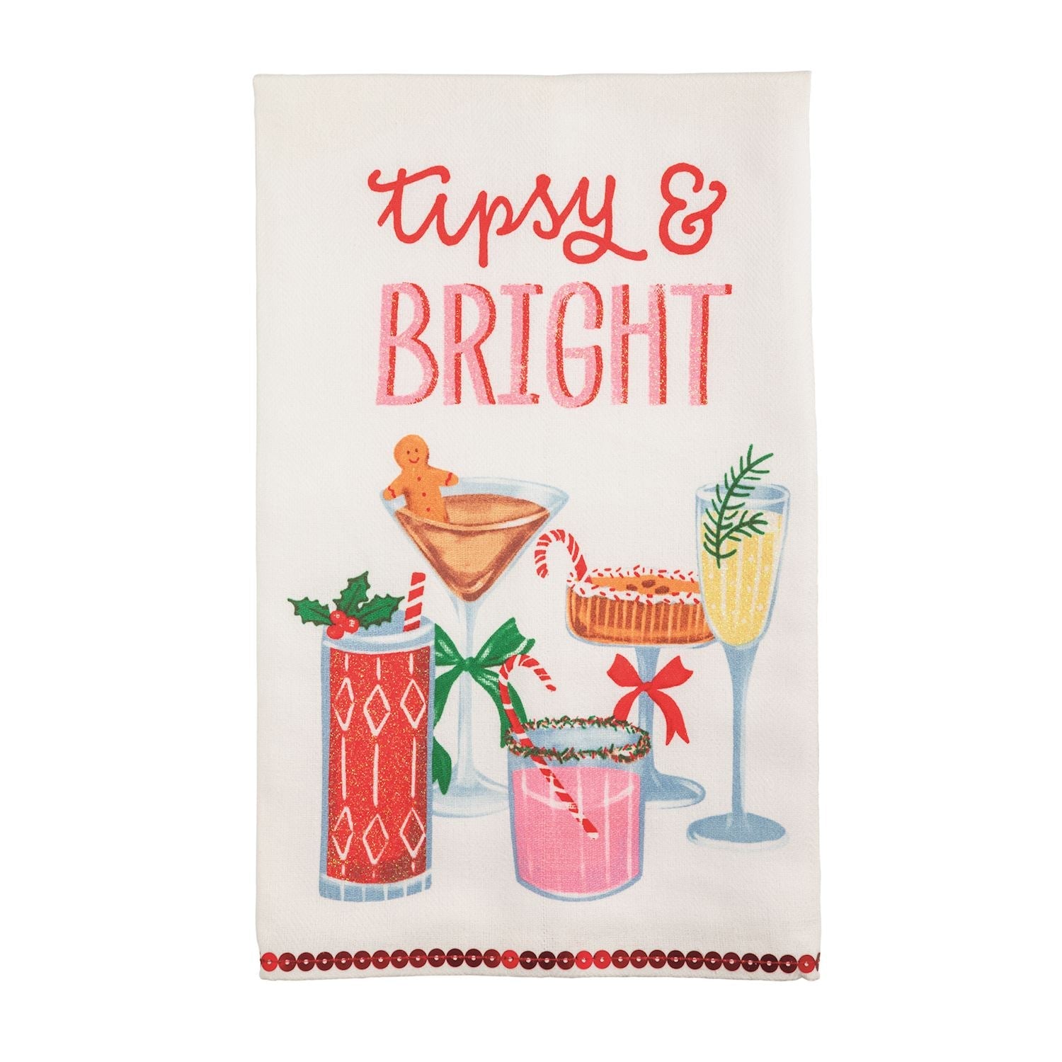 Mud Pie Holiday Bar Glitter Towels - Mud Pie