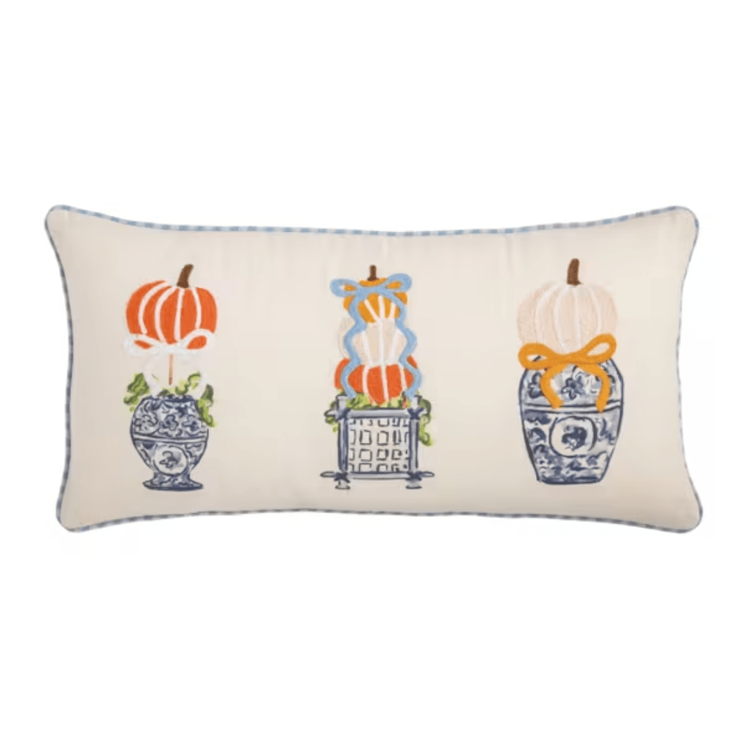 Mud Pie Lumbar Pumpkin Topiary Pillow - Mud Pie