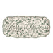 Long stoneware tray with green toile pattern and Merry Christmas script