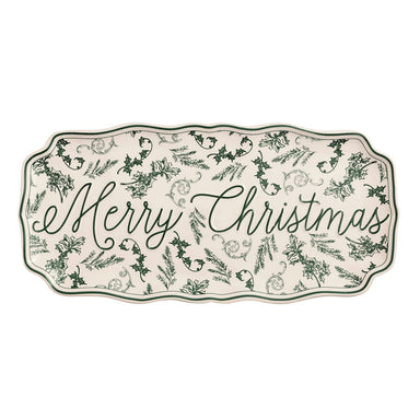 Mud Pie Merry Christmas Green Toile Tray - Mud Pie