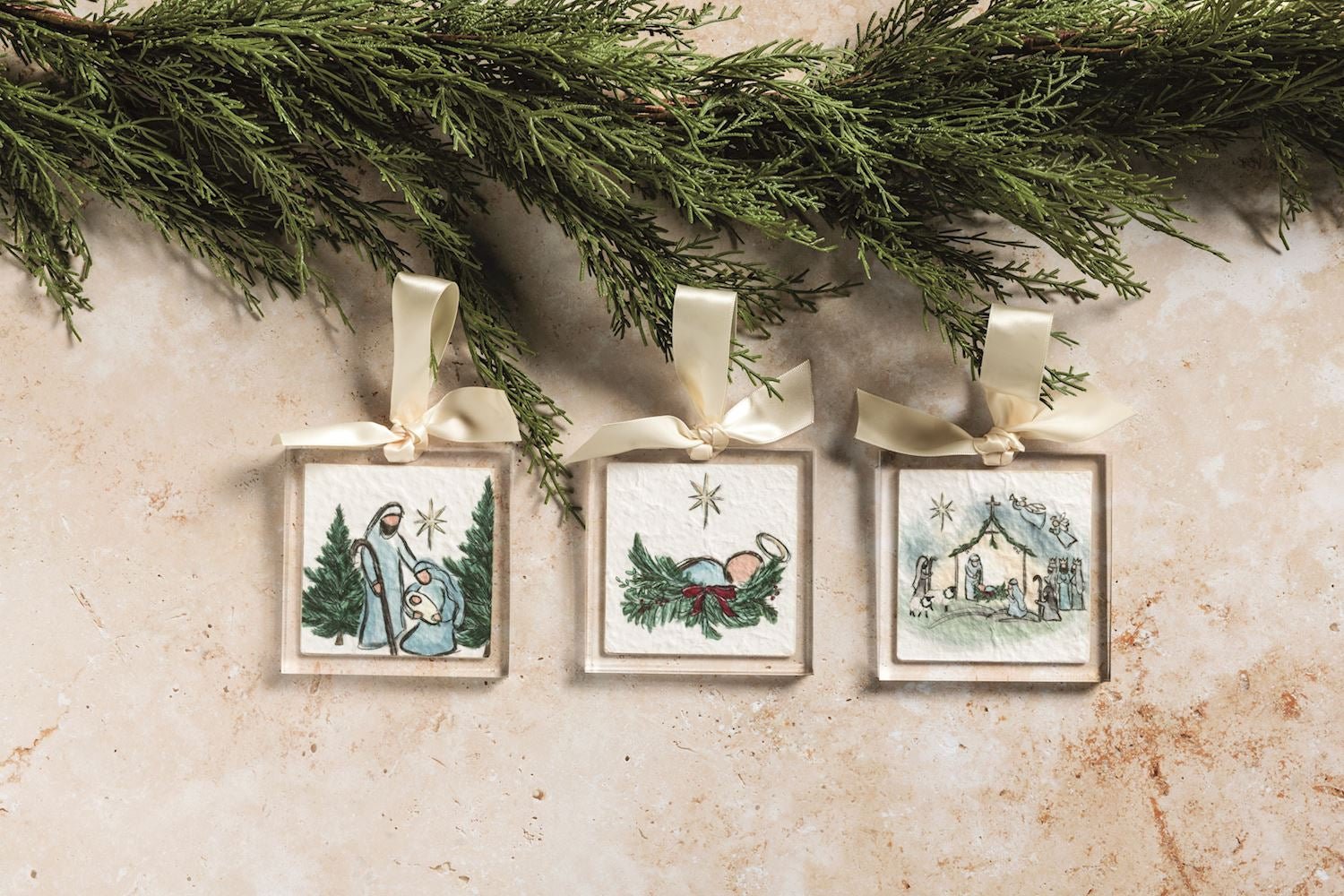 Mud Pie Nativity Acrylic Ornament - Mud Pie