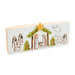 Rectangular wood plaque with a hand-painted Nativity scene
