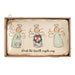 Rectangular stoneware tray with hand-painted angels and sentiment