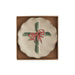 Scalloped tidbit plate with a hand-painted cross