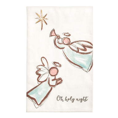 Cotton poplin hand towel with angels design