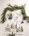 Nativity hand towels with a pine garland