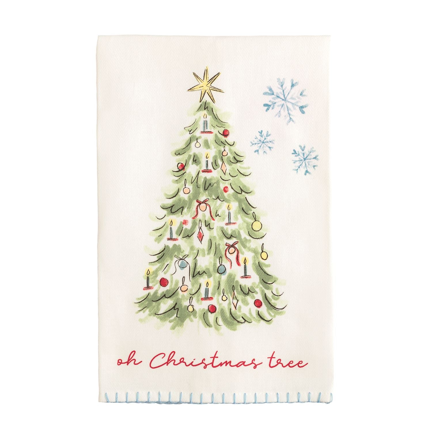 Cotton hand towel with a Christmas tree design